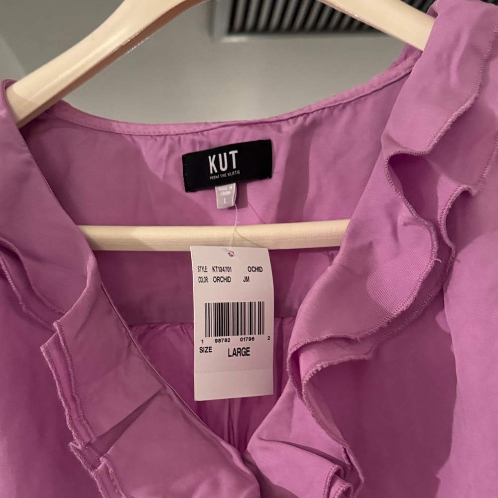 Kut from the Kloth Sleeveless Ruffled Lilac Blouse - Picture 2 of 3